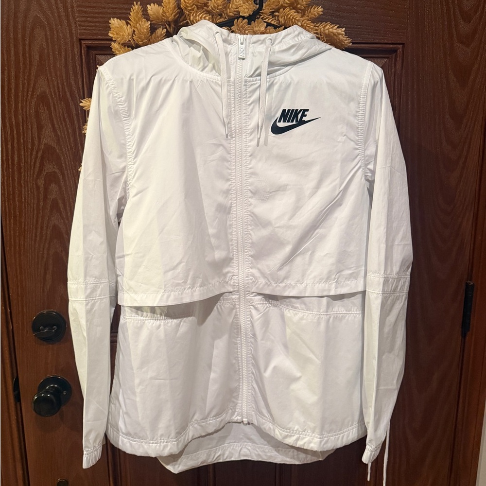 Nike White Windbreaker Jacket